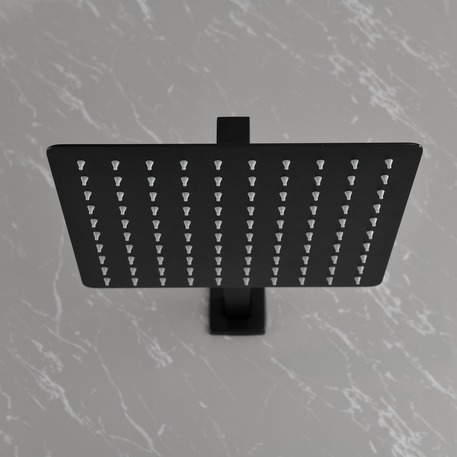 Brass Matte Black Shower Faucet With Shower System,10 Inch Shower Head And Handheld Spray Bathroom Combination