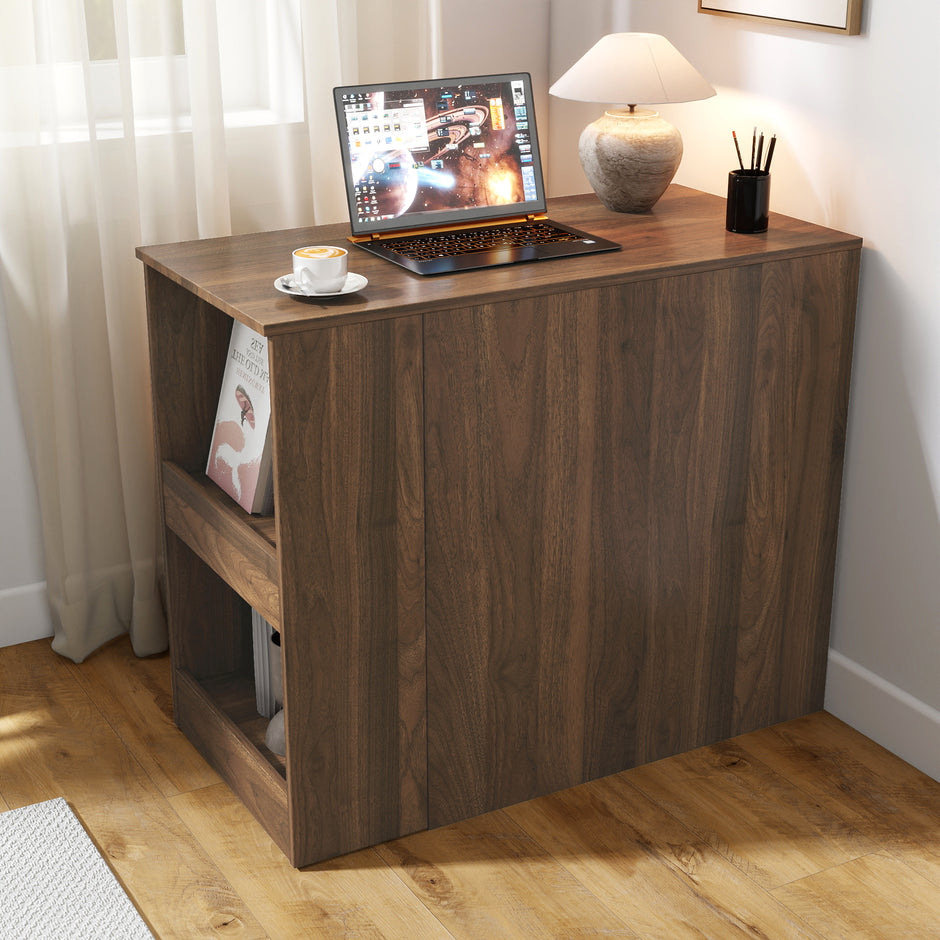 Computer Desk With Drawers, Modern Corner Home Office Storage With Extendable Table, Study Writing Desk Workstation For Home,Office