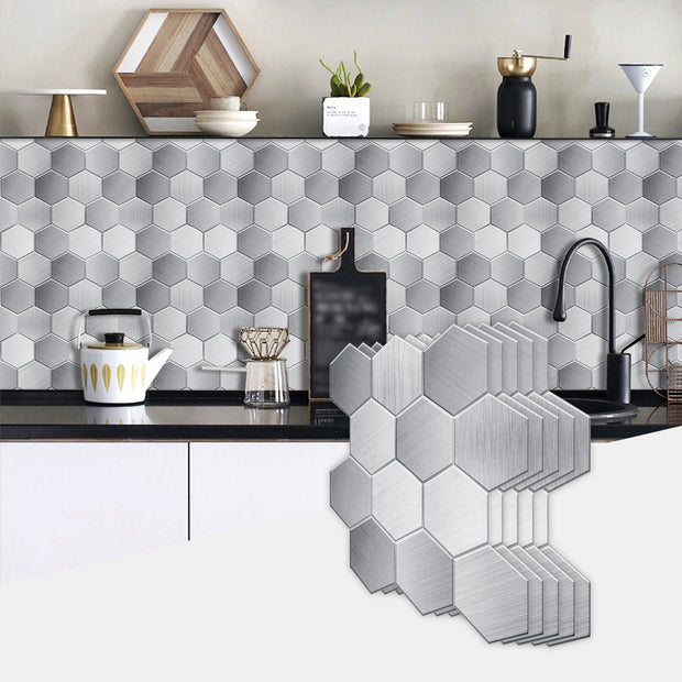 Hexagon Stick Kitchen Backsplash Tiles, Mosaic Tile Stickers Pvc Peel And Stick Backsplash Self Adhesive Decor For Kitchen Backsplash