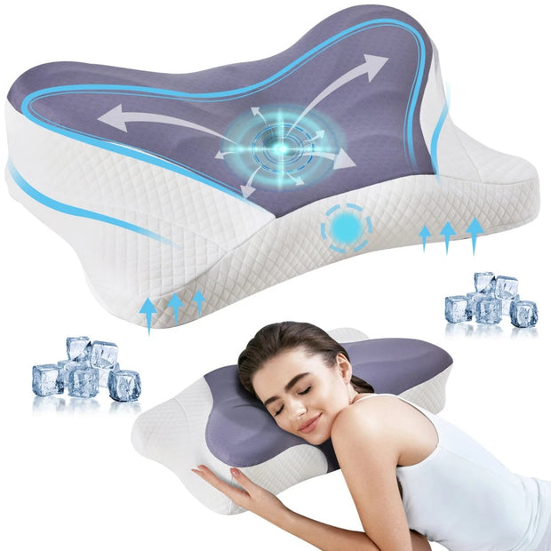 Ergonomic Cooling Cervical Memory Foam Pillow
