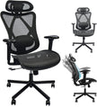Mesh Office Chair,Ergonomic Office Chairs With Wheels,Adjustable Lumbar Support,Armrest,Headrest-Tilt High Back Desk Chair With Mute Wheel For Office, Home, Gaming
