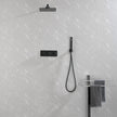 Brass Matte Black Shower Faucet With Shower System,10 Inch Shower Head And Handheld Spray Bathroom Combination