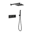 Brass Matte Black Shower Faucet With Shower System,10 Inch Shower Head And Handheld Spray Bathroom Combination