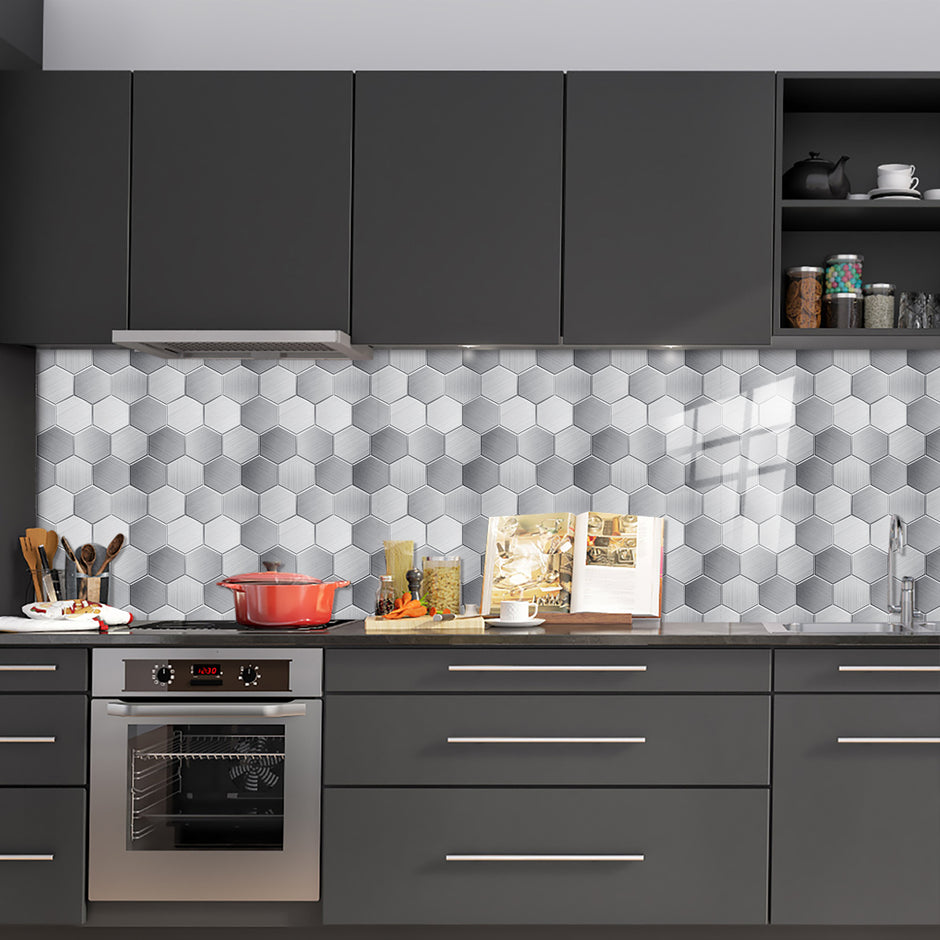 Hexagon Stick Kitchen Backsplash Tiles, Mosaic Tile Stickers Pvc Peel And Stick Backsplash Self Adhesive Decor For Kitchen Backsplash