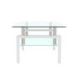White Coffee Table, Clear Coffee Table, Modern Side Center Tables For Living Room, Living Room Furniture