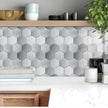 Hexagon Stick Kitchen Backsplash Tiles, Mosaic Tile Stickers Pvc Peel And Stick Backsplash Self Adhesive Decor For Kitchen Backsplash